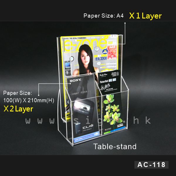 A4 Leaflet Holder A4 catalog Holder||A4 單張展示架 A4 1/3A4冊子架 AC-118 Acrylic Products Catalog Holder 冊子架 透明膠架 膠片 膠盒