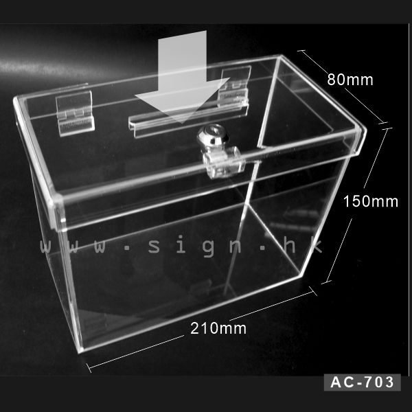 AC-703 Acrylic Products Money Box 冊子架 透明膠架 膠片 膠盒 捐款箱 DONATION BOX