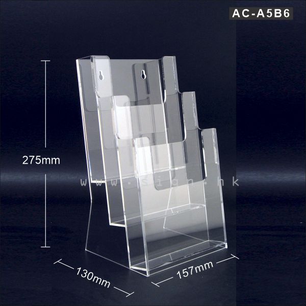 A5 Leaflet Holder A5 catalog Holder||A5 單張展示架 A5 冊子架, 3層A5冊子架 AC-A5B6 Acrylic Products Catalog Holder 透明膠架 膠片 膠盒
