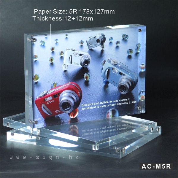 AC-M5R 5R Magnet Acrylic Products sign holder paper holder 冊子架 透明膠架 膠片 膠盒 磁石膠
