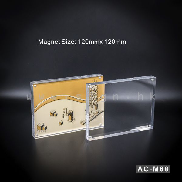 AC-M68 Magnet Acrylic Products sign holder paper holder 冊子架 透明膠架 膠片 膠盒 磁石膠